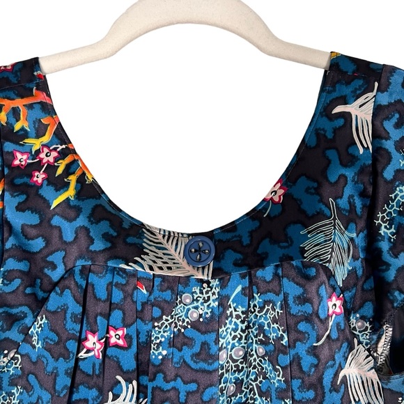 Twinkle By Wenlan Coral reefs Mixed Print Silk Top Size 0 - Picture 7 of 12